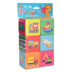 Набор мягких кубиков 6шт (7см), Весёлый транспорт, Плюшики, Д-415-18