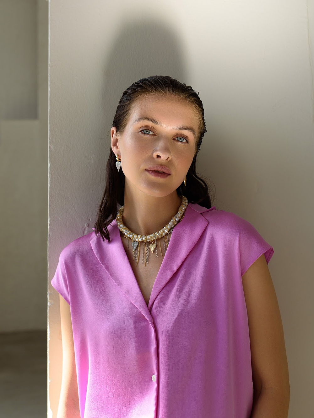 Колье "Pearl And Heart" Bicolor