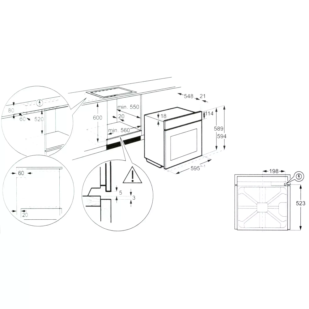 Встраиваемый электрический духовой шкаф Electrolux OED3H50X
