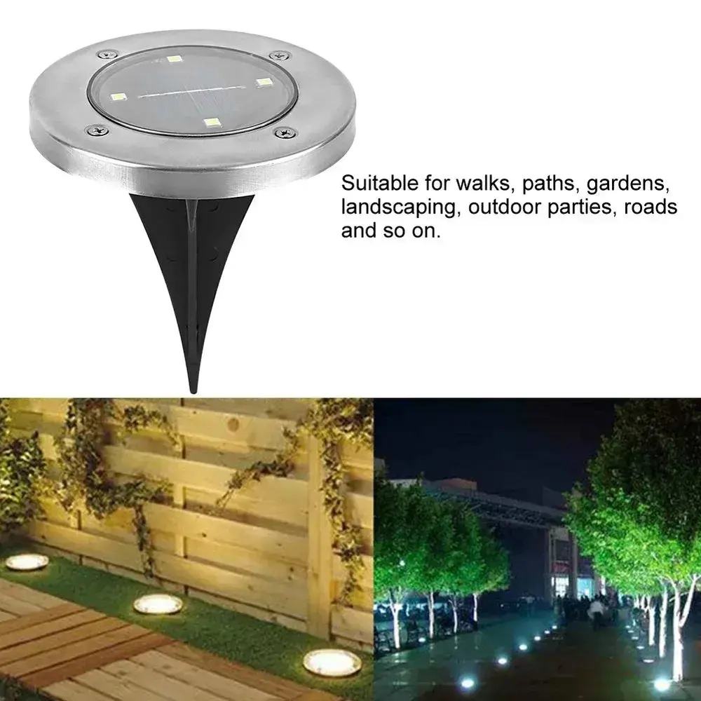 Набор садовых светильников на солнечной батарее уличные на газон 4шт