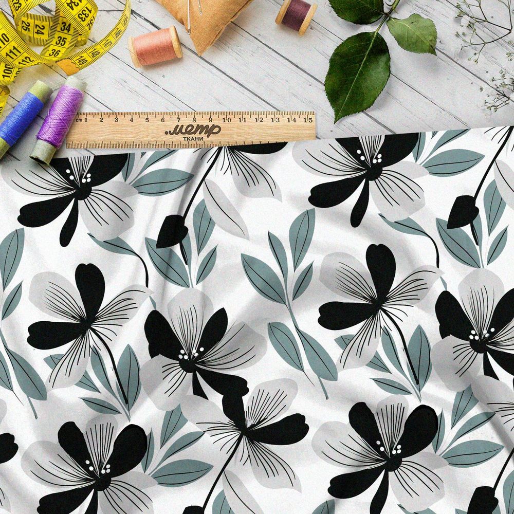 Ткань премиум мембрана танцующие цветы весны