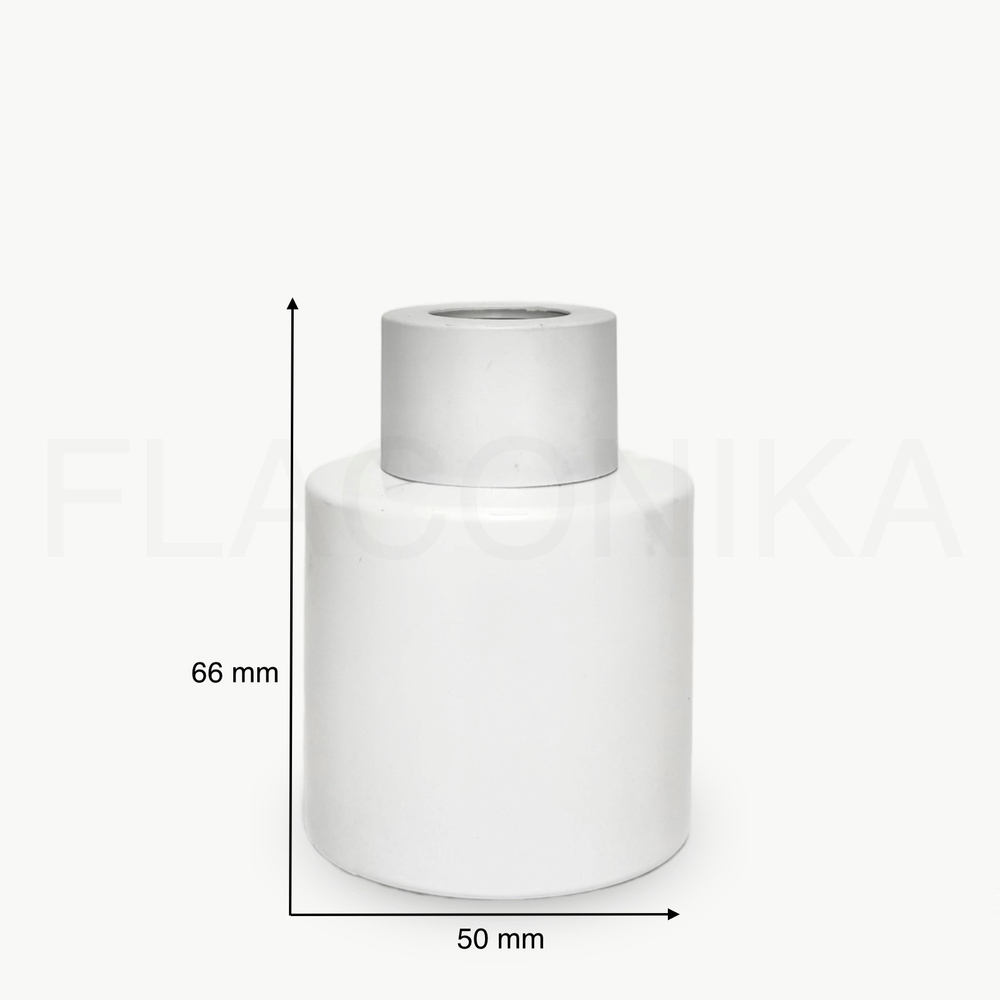 Комплект: Флакон для диффузора 50 мл белый цилиндр с белой крышкой