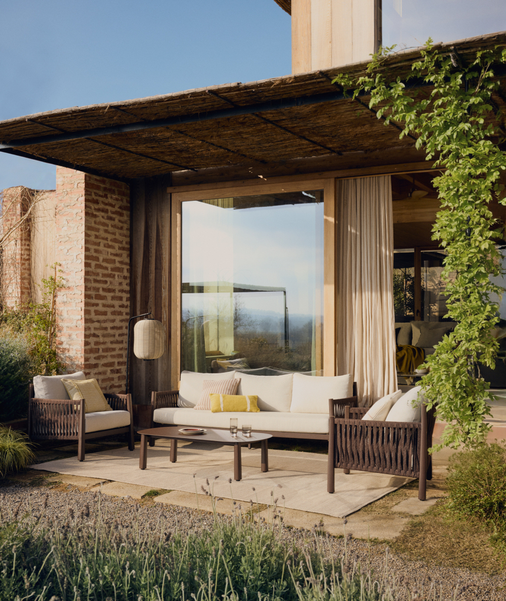 Комплект садовой мебели Aleria из коричневого алюминия и веревки