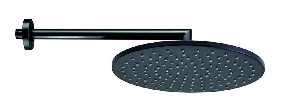 Верхний душ Bossini COSMO Ø 280 mm с кронштейном 400 mm, черный матовый (H70596I.073)