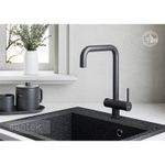 Смеситель для кухни Santek Тесио с подключением к фильтру для воды, керамический картридж, черный матовый (WH5A43012N001)