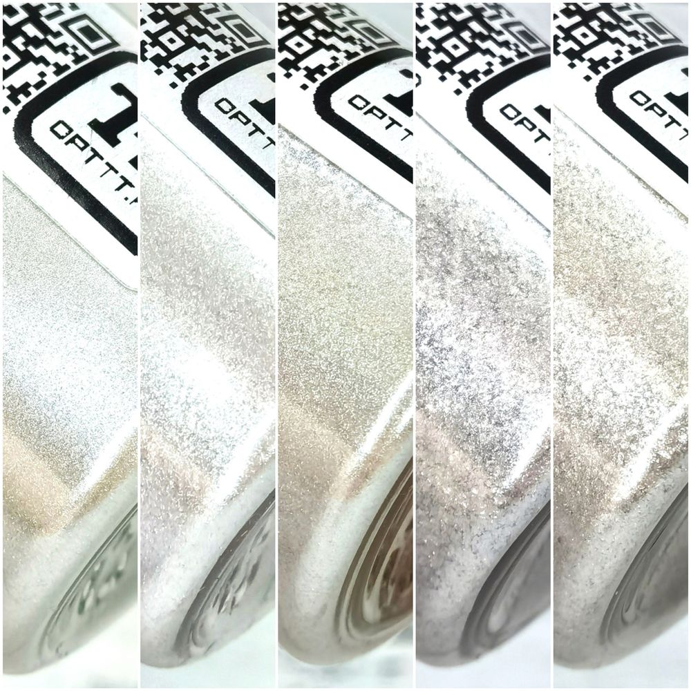 Хайлайтер - шиммер сухой серебряный - набор 5 штук