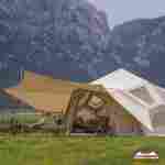 Пневмокаркасная палатка «Летний Уют» 3,8×3,8×2,5 м — семейная, кемпинговая из ПВХ