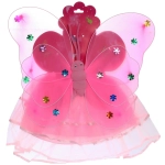 Карнавальный костюм «Волшебная сказка» (юбка, крылья, волшебная палочка, ободок), Розовый