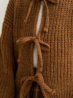 Кардиган с бантиками, Горчичный