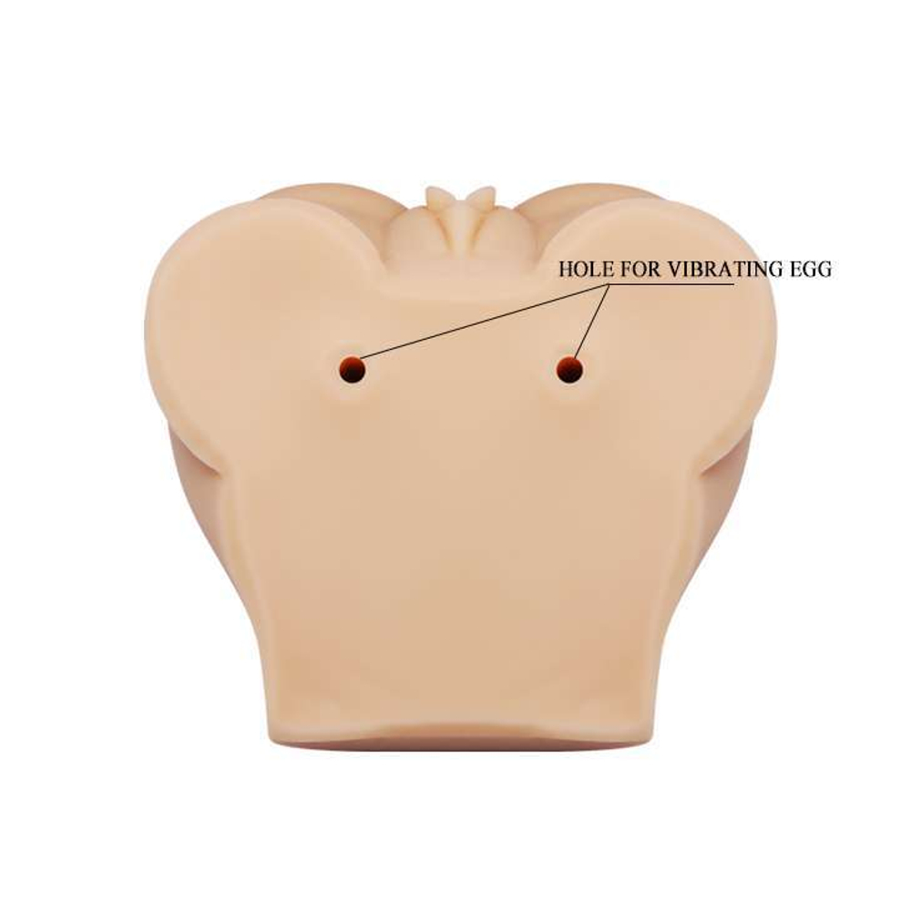 Вагина и анус с вибрацией в позиции догги-стайл (Цвет: телесный)