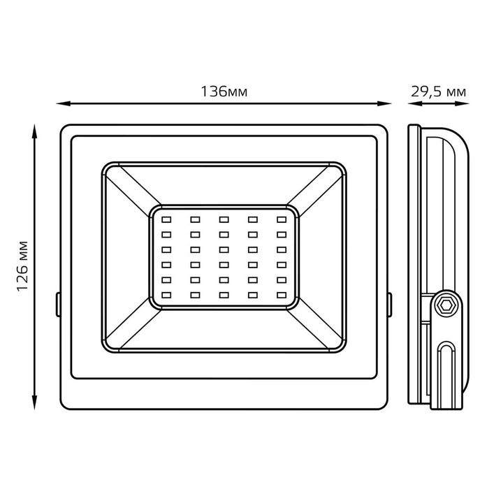 Прожектор светодиодный Gauss Elementary 30W 3000К 613527130
