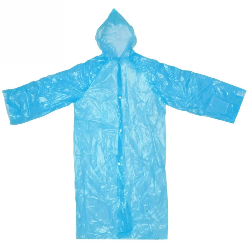 Дождевик-плащ 25 Мкрн 110*65см «Ветерок» с капюшоном, на кнопках, синий ДоброСад