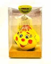 Ёлочное украшение "Колобок" h-6 см., стекло, в подарочной упаковке (ФУП-433/16)