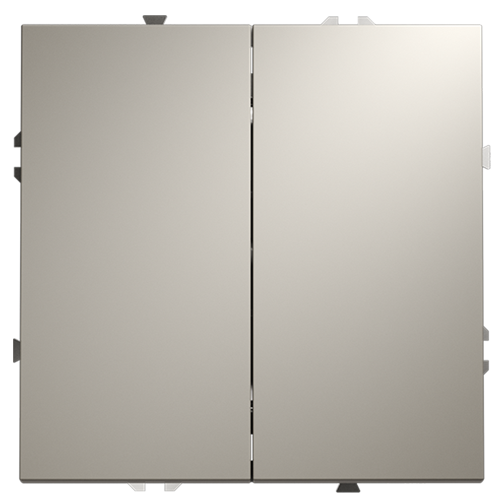 Выключатель с самовозвратом встраиваемый VOLTUM S70 двухклавишный 10А, (кашемир)