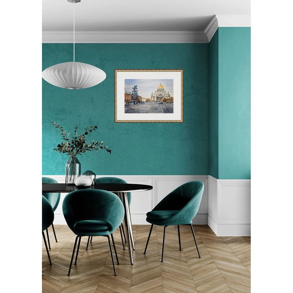 Картина авторская акварельная в паспарту 40х50 см на стену для интерьера "На пороге весны"