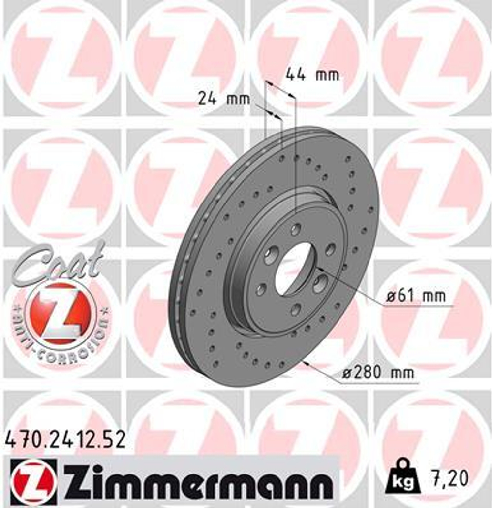 ZIMMERMANN - 470241252-ZIM - Brake Disc