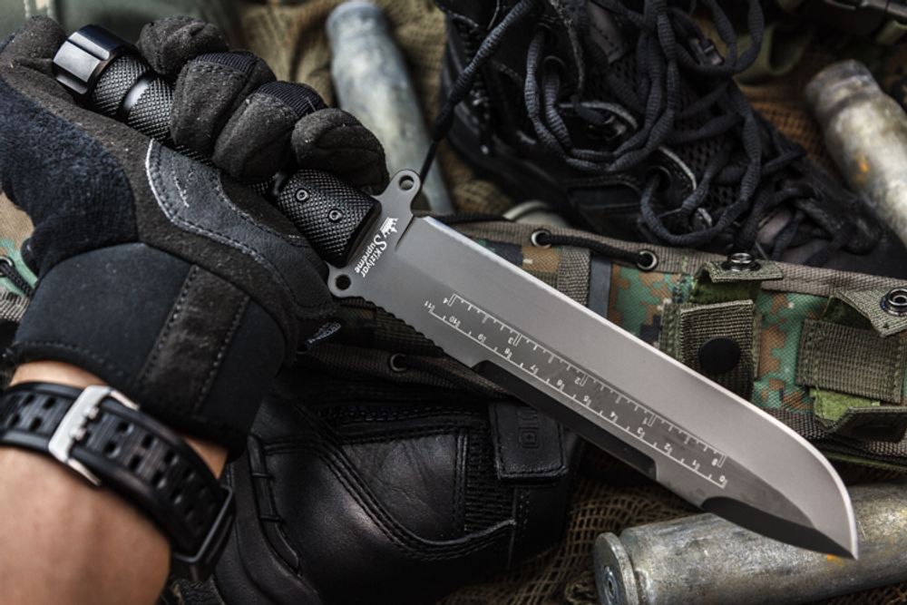 Нож выживания Survivalist X AUS-8 Gray Titanium