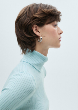 Джемпер из смесовой шерсти с воротником с отворотом