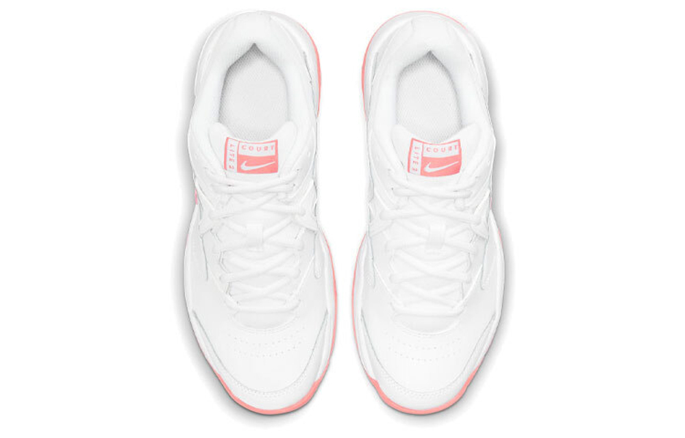 Nike Court Lite 2 comfortable sports shock absorption non-slip wear-resistant low-top tennis shoes women's white pink