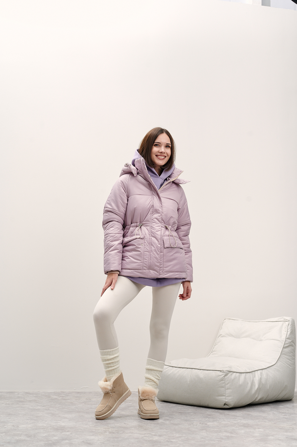 Куртка женская зимняя "Лео" пудра