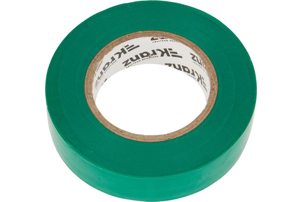 Изолента ПВХ KRANZ 0,13х19 мм, 25 м, зеленая KR-09-2203