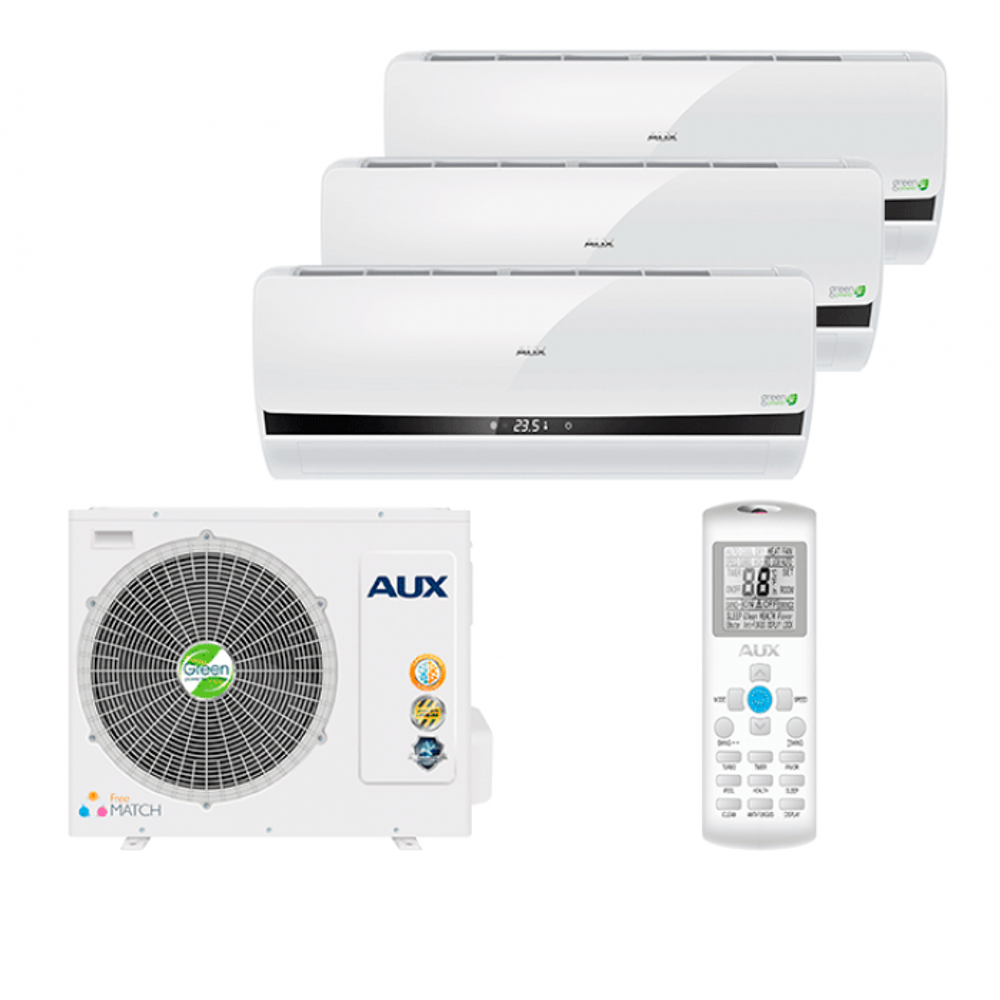 Мульти сплит-система AUX на 3 комнаты (20+20+35 кв.м.) Free Match