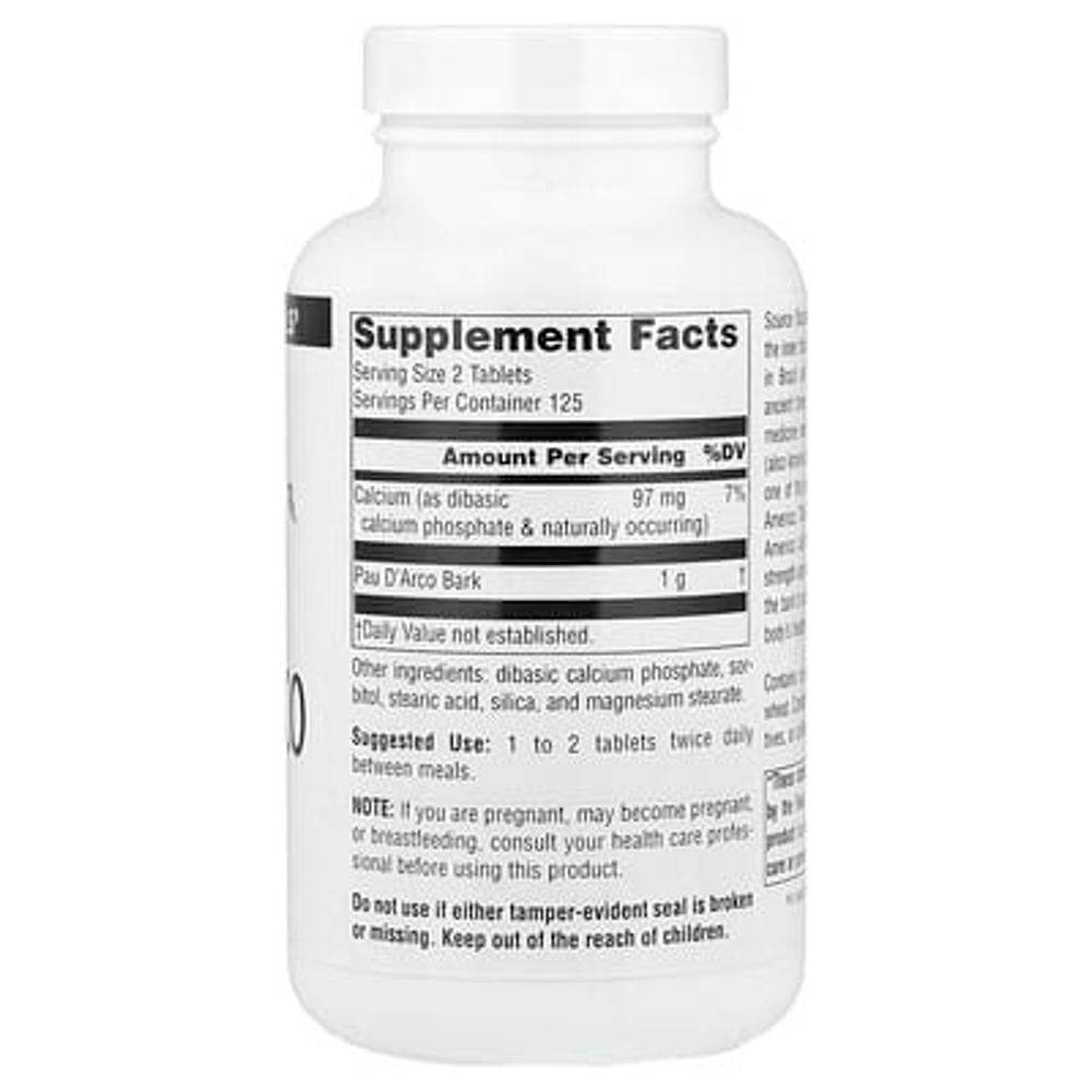 Source Naturals, кора муравьиного дерева, 500 мг, 250 таблеток