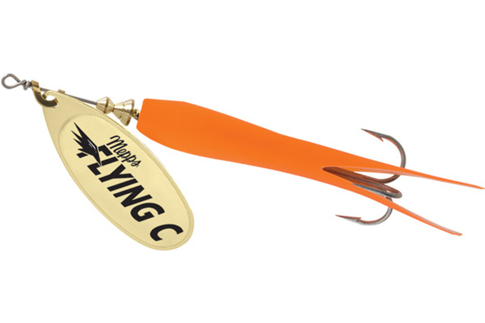 Блесна вращающаяся Mepps AGLIA FLYING C, 25g №3 Gold/Orange