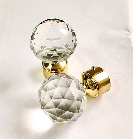 Наконечники "Шар с огранкой Ост" металлические d16 мм, цвет латунь