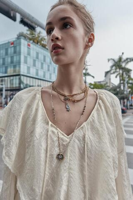 ZARA НАБОР ИЗ 3 ОЖЕРЕЛИЙ С ПОДВЕСКАМИ-ЧАСАМИ, ЗОЛОТОЙ/СЕРЕБРЯНЫЙ