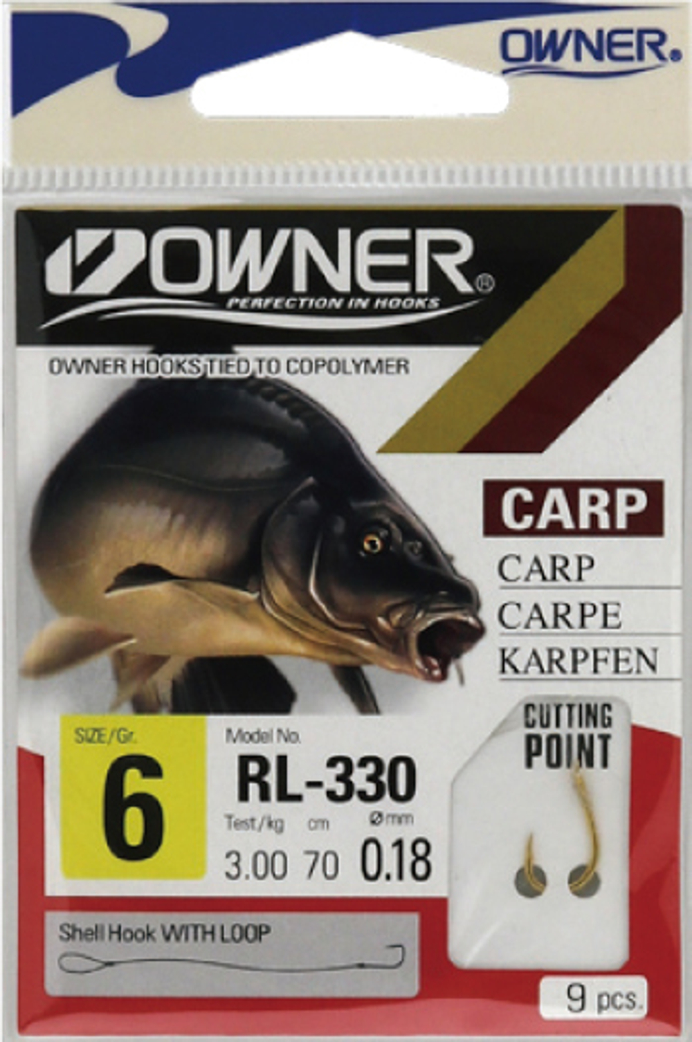 Крючок с поводком Owner RL-330 08-0.16