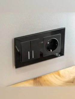 Розетка с заземлением скрытой установки Werkel W1171008 черная матовая