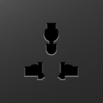 Накладка для розетки мультистандарт, со шторками 16A 250 В~, матовый карбон, серия A07