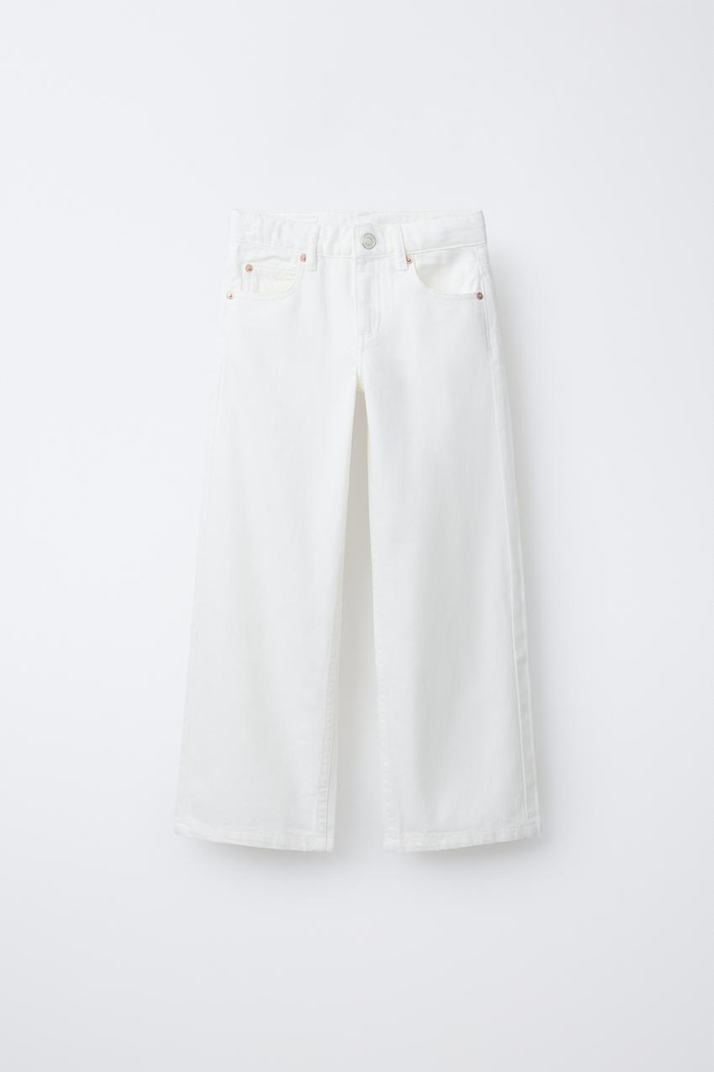 ZARA ДЖИНСЫ WIDE LEG, БЕЛЫЙ