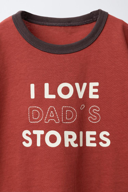 ZARA ФУТБОЛКА С КОНТРАСТНЫМИ ДЕТАЛЯМИ И НАДПИСЬЮ, КРАСНОВАТЫЙ