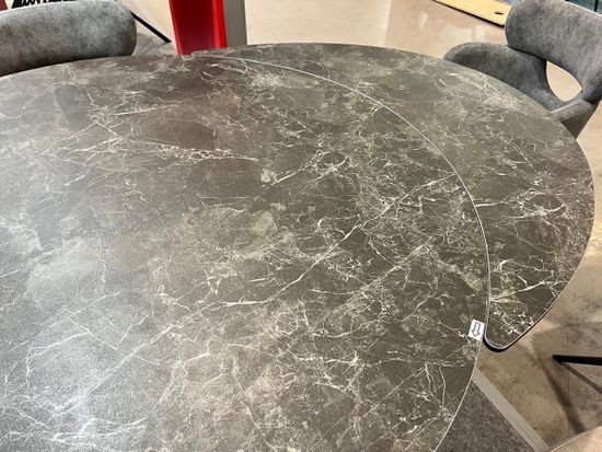 Стол AKSEL 130 цвет Mona Lisa Cерый мрамор, керамика, / Темно-серый каркас