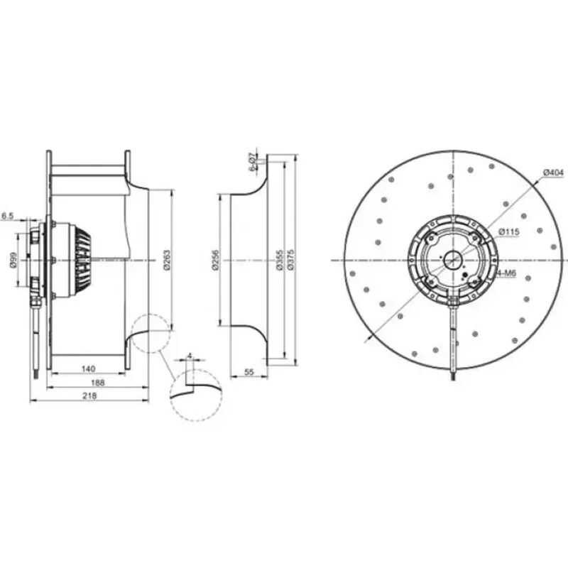 Мотор-колесо MES RO400B-4D-AC0 для крышного вентилятора