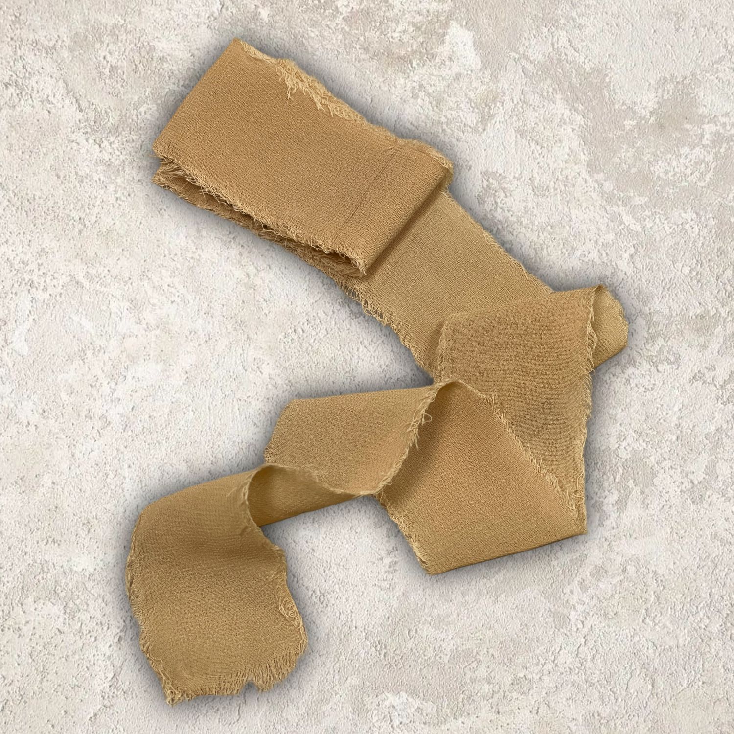 Шифоновая , шебби лента , 4см ширина , цвет бежевый, 1м