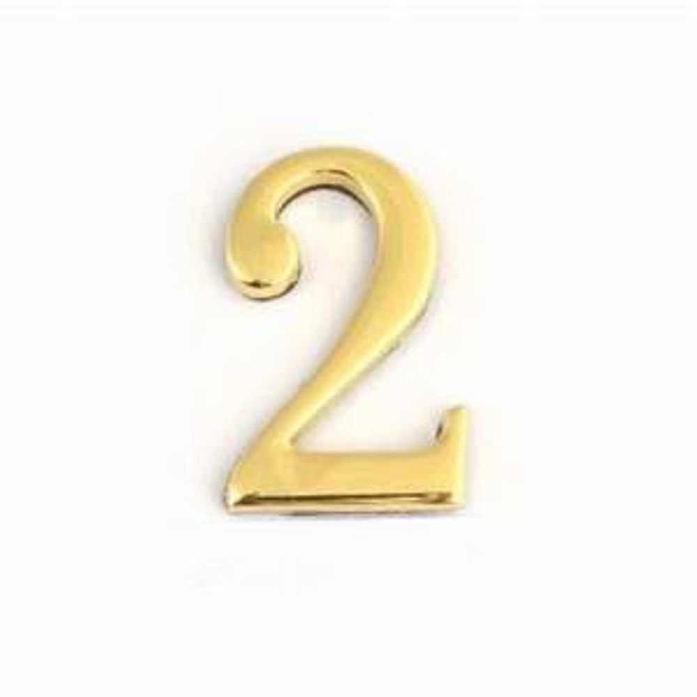 Цифра дверная  "2", самокл. золото