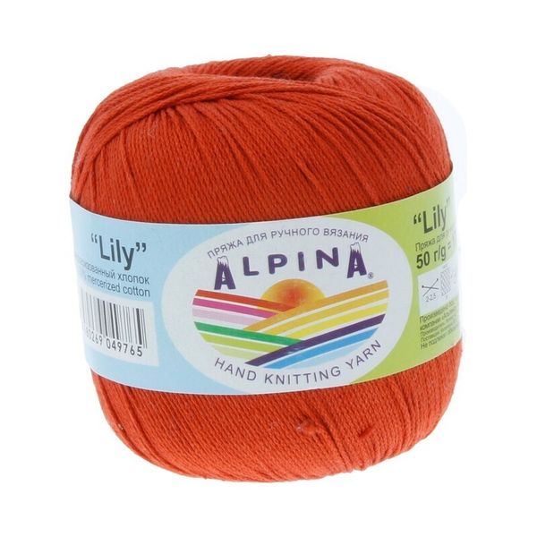 Пряжа Alpina Lily / уп.10 мот. по 50г, 175м, 198 т.оранжевый