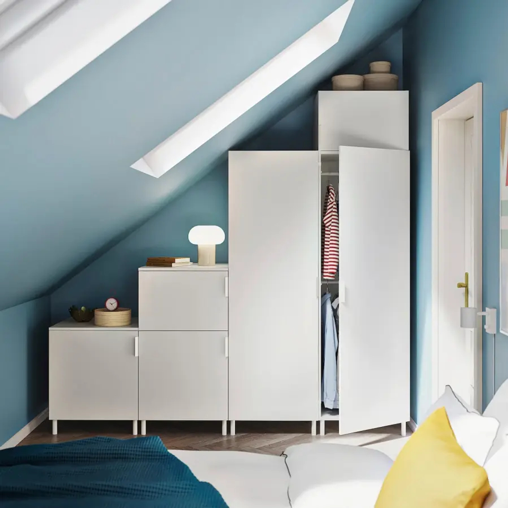 Платяной шкаф - PLATSA/FONNES/IKEA/ ПЛАТСА/ФОННЕС ИКЕА,300x57x241 см, белый