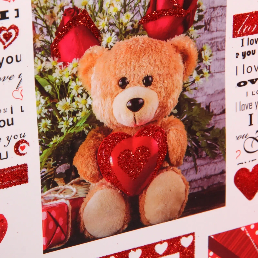 Пакет подарочный «I LOVE YOU!» 26*32*10 см, микс