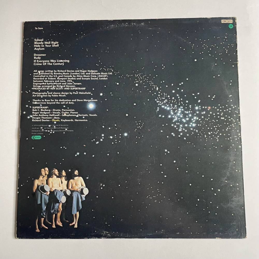 Винтажная виниловая пластинка LP Supertramp Crime Of The Century (Holland 1974)
