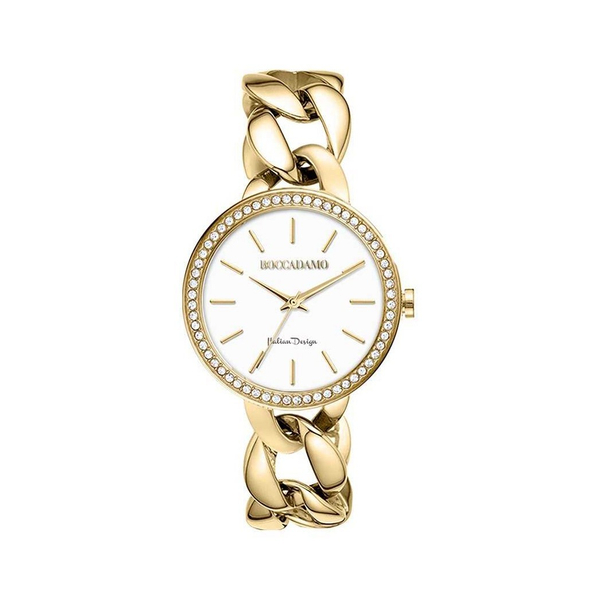 Часы Boccadamo LadyB Gold White LB005 BW/G  с минеральным стеклом, кристаллами Swarovski