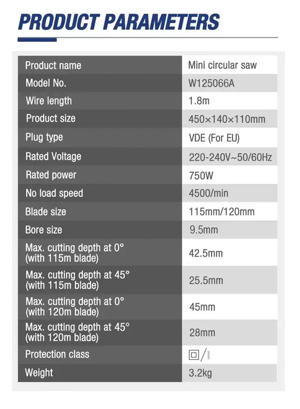 WORKPRO 750 Вт электрическая мини циркулярная пила электроинструменты