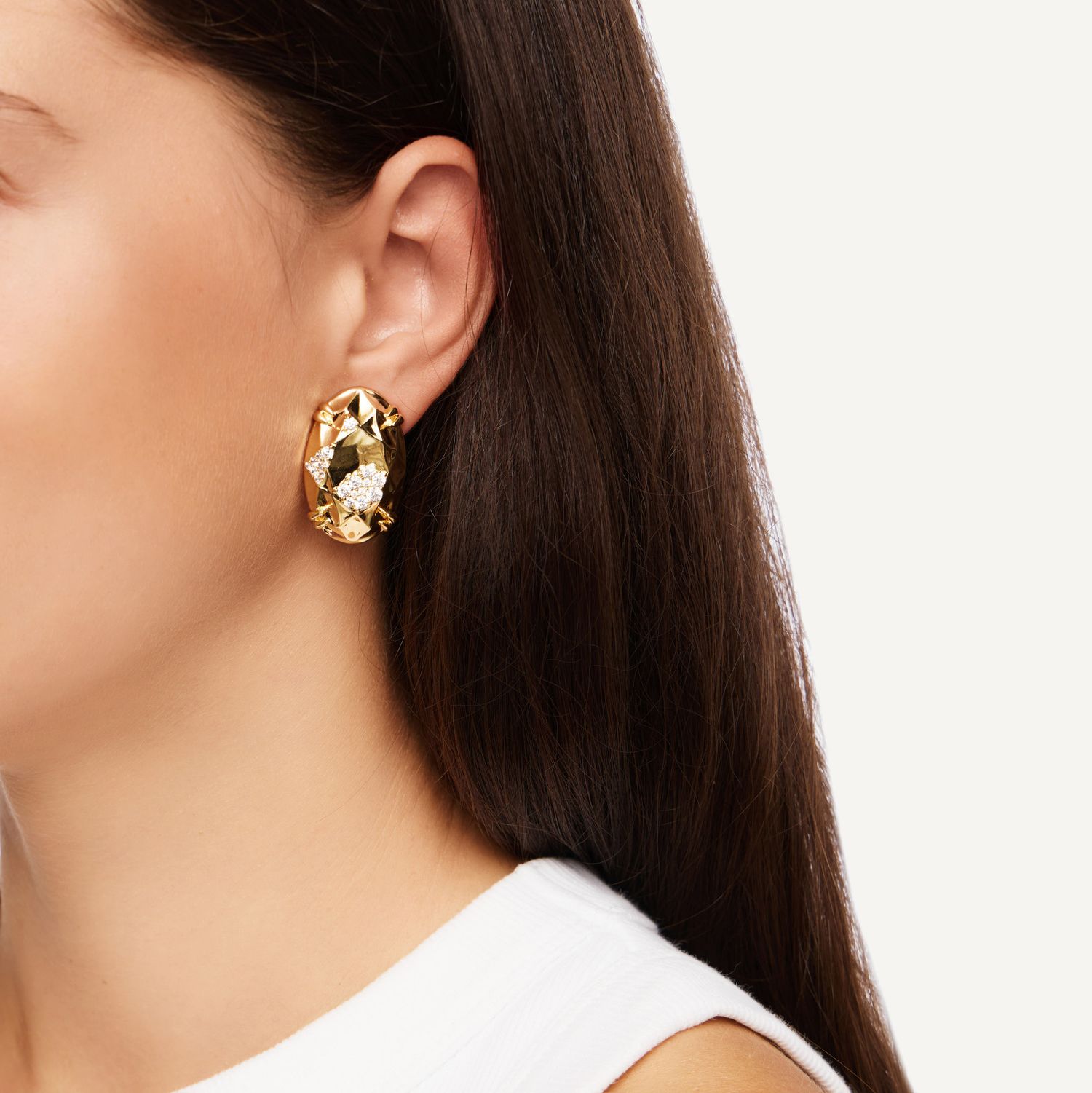 Клипсы Multifaceted Earrings - Gold