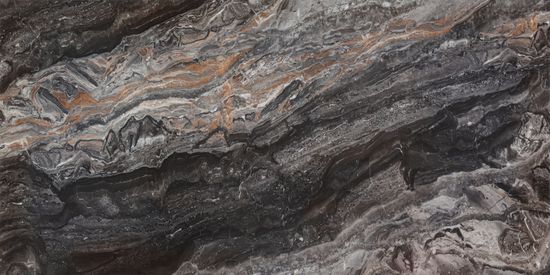 Стол "СТОУН" 140-220, керамика Venice Grey глянцевый , опоры черный муар