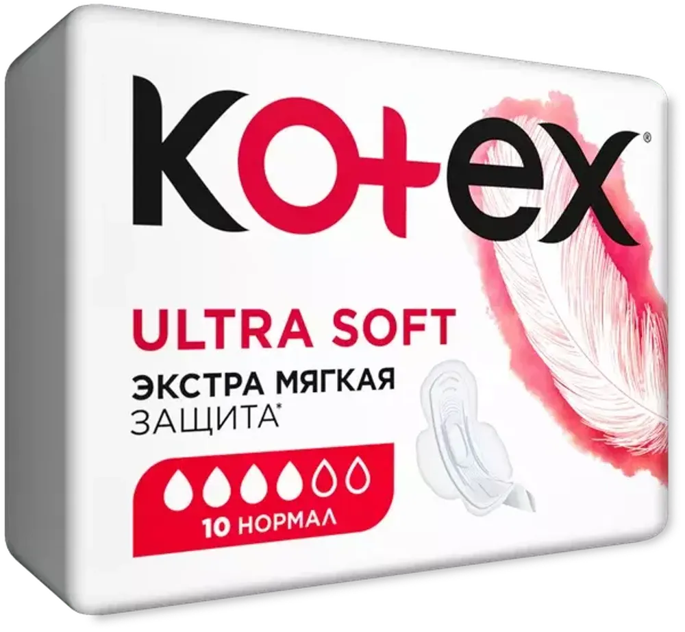 КОТЕКС/KOTEX Прокладки ULTRA SOFT NORMAL 10шт 4 капли*10