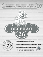 Адресная табличка с собакой, 60х45 см.