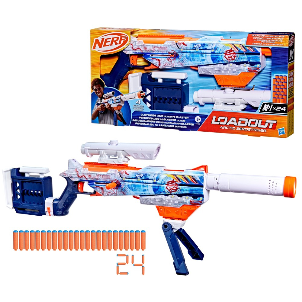 Hasbro G1763 — Бластер Nerf Loadout «Arctic Zerostriker» с 24 стрелами G1763 — фото 1
